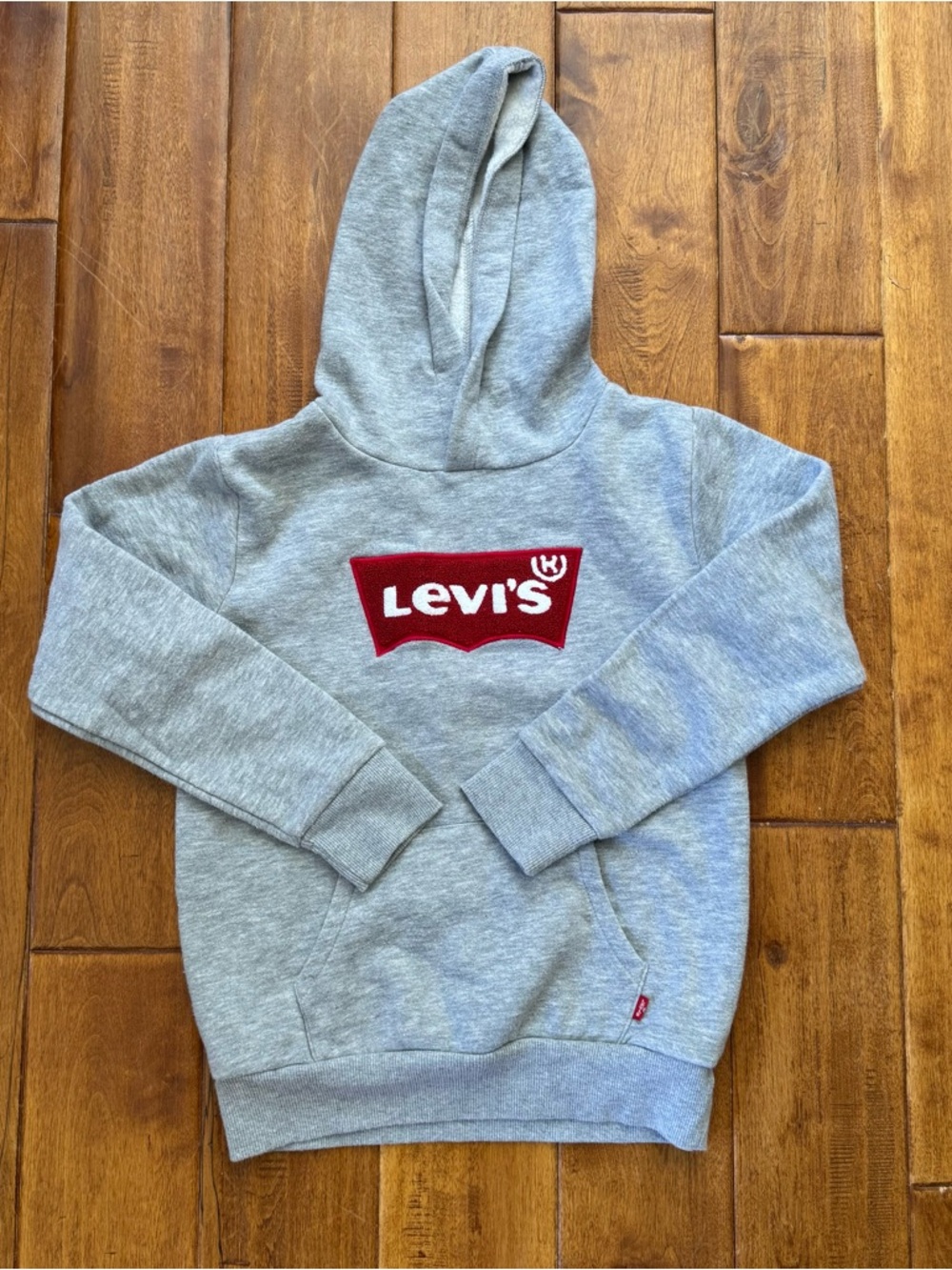 Kid’s Boys are Levi's Light Gray Hoodie with Red Logo Tag